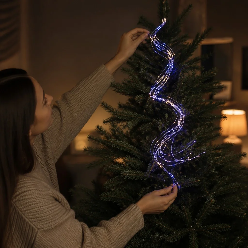 Гірлянда «Кінський хвіст» MA404multi 500 LED, 2,5 м • Світлодіодна гірлянда-пучок на 20 ниток з різнокольоровим статичним світінням від мережі 220 В для ялинки, вікон і вітрин