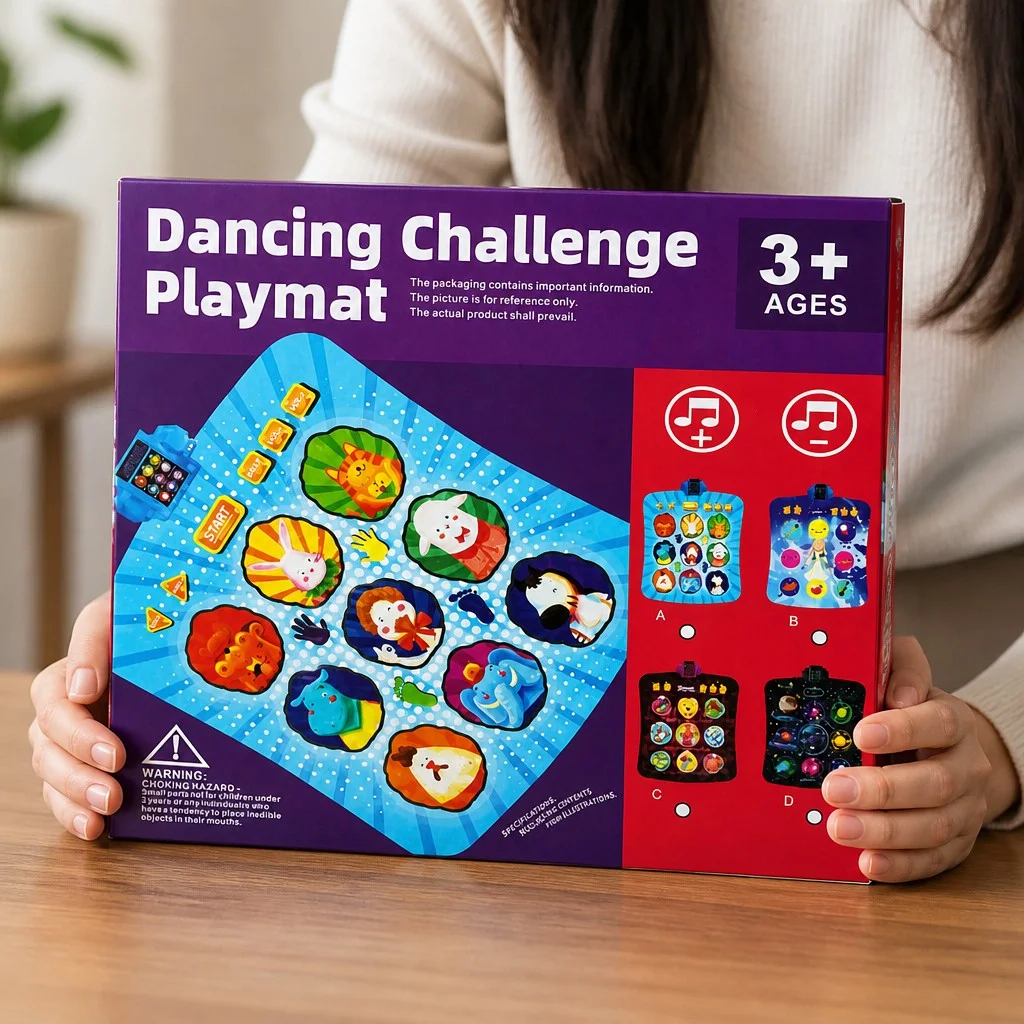 Музыкальный коврик Dancing Challenge Playmat • Детский интерактивный танцевальный коврик со звуком, Bluetooth, подсветкой, режимами игры и уровнями сложности
