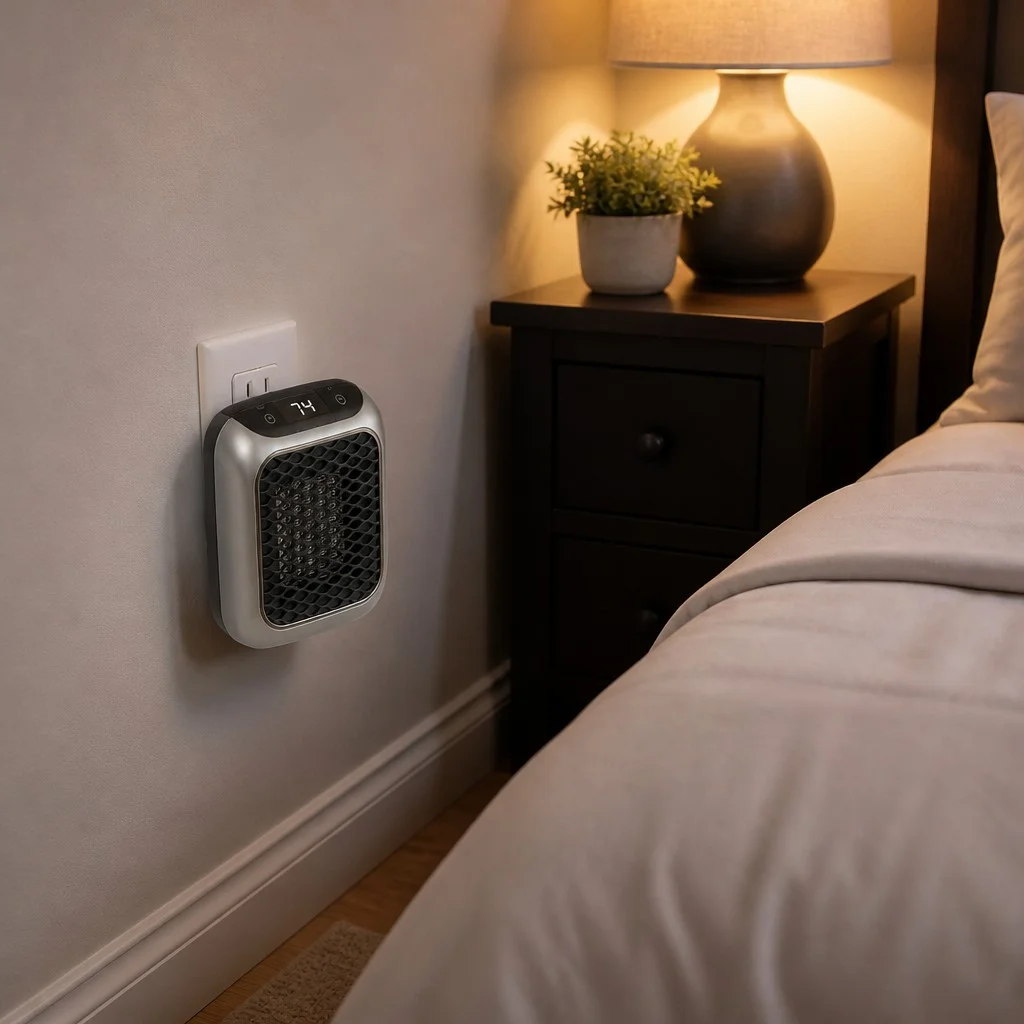 Обогреватель Handy Heater Turbo 800 Вт • Портативный керамический тепловентилятор в розетку с цифровым дисплеем, пультом ДУ и таймером для небольшой комнаты