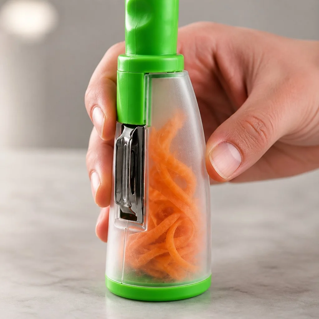 Овощечистка Easy Peeler с контейнером для очисток • Ручная горизонтальная овощечистка с двусторонним лезвием из нержавеющей стали для овощей и фруктов